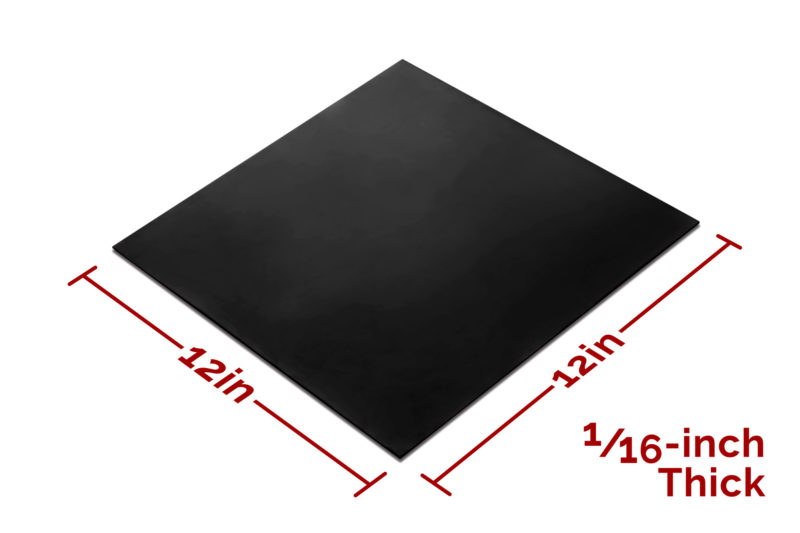 Everest Rubber Sheet Black 12x12 by 1/16